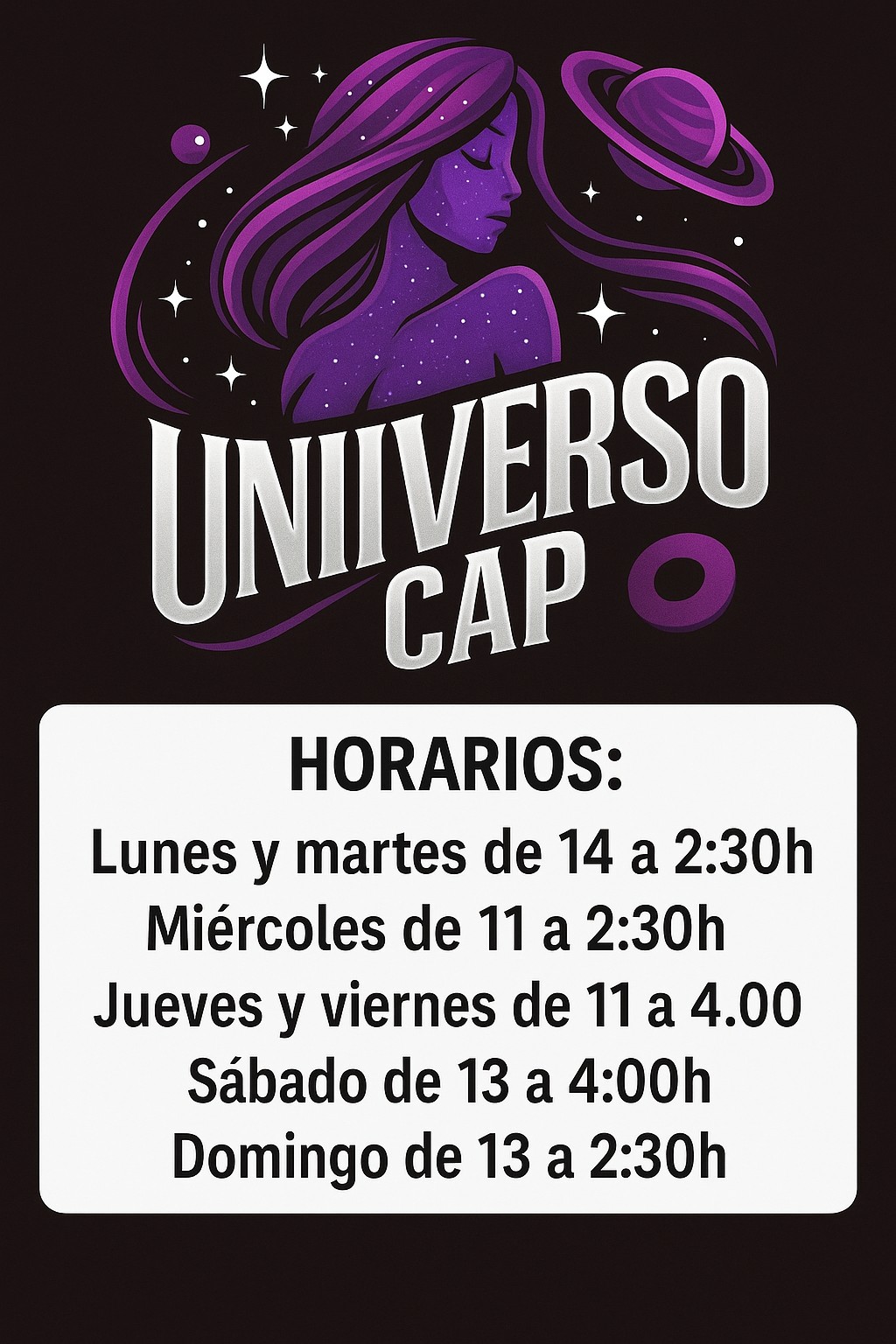 ¿SABES NUESTRO HORARIO?¡¡¡¡ABIERTOS TODO EL DÍA PARA TÍ!!!!
