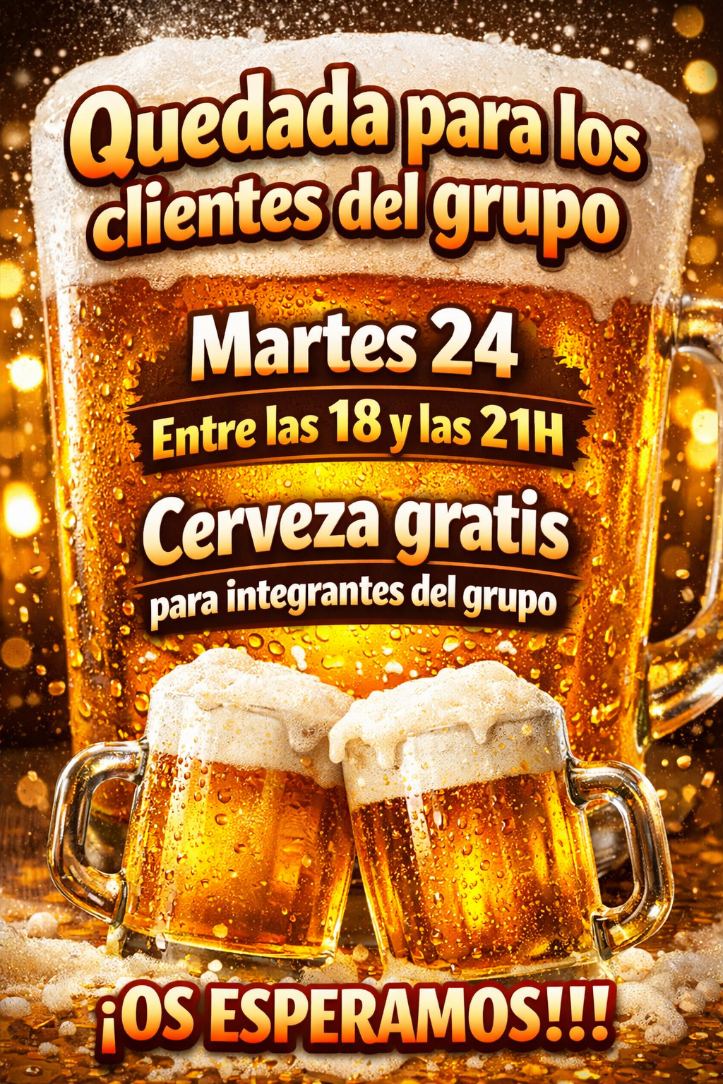 ¡¡¡¡QUEDADA GRUPOS WASSAP Y TELEGRAM. CERVEZA GRATIS A TODOS LOS QUE PARTICIPAN!!!!